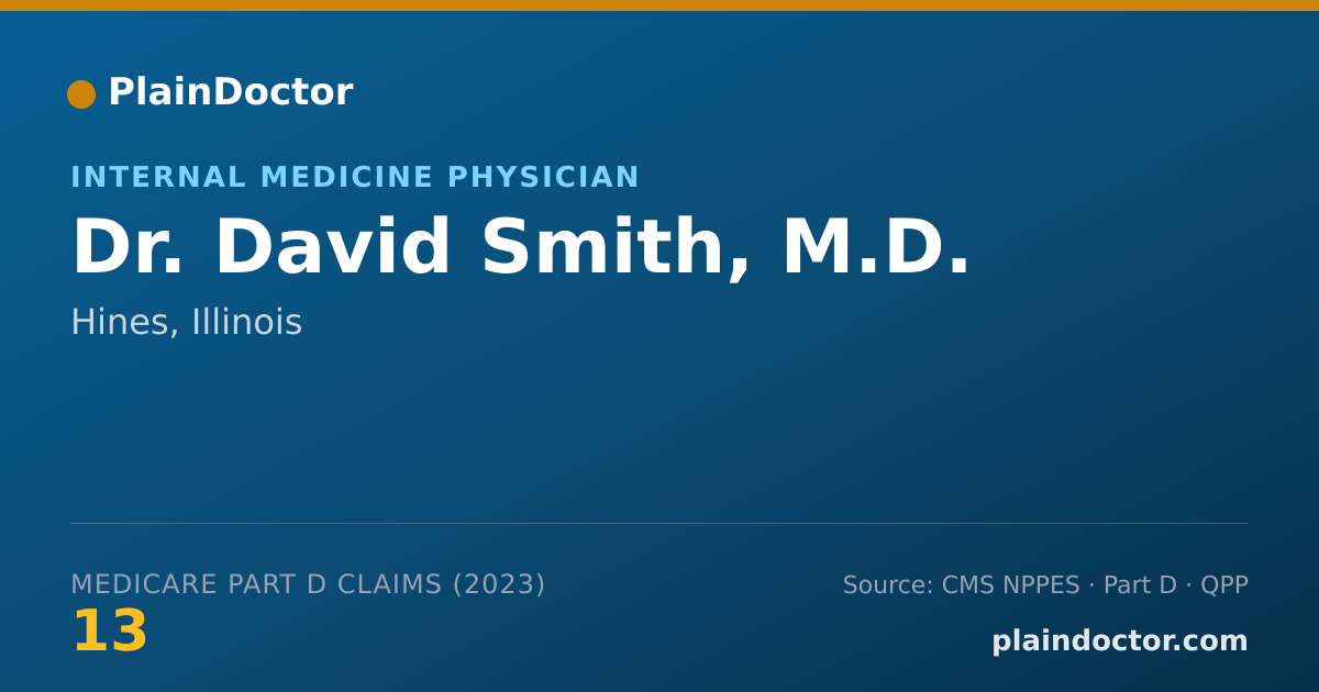 Shareable card for David Smith, M.D. - Internal Medicine Physician, Hines, IL