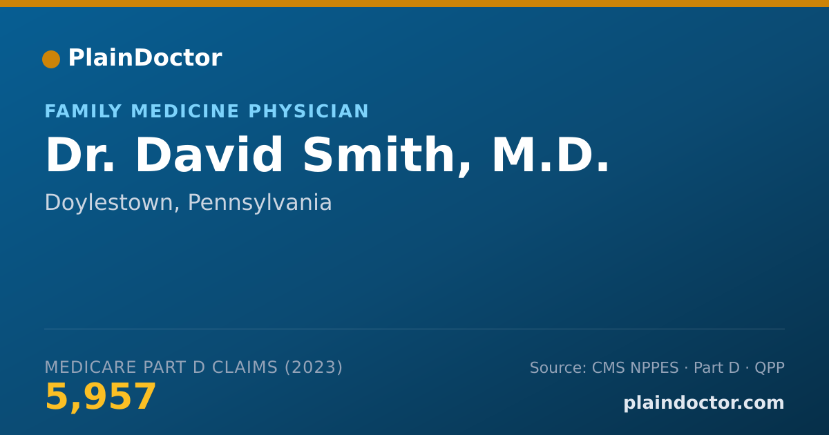 Shareable card for David Smith, M.D. - Family Medicine Physician, Doylestown, PA