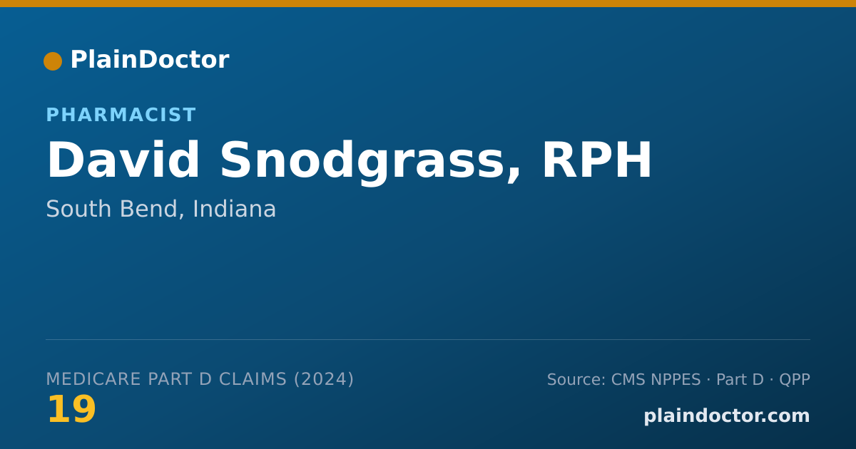 Shareable card for David Snodgrass, RPH - Pharmacist, South Bend, IN