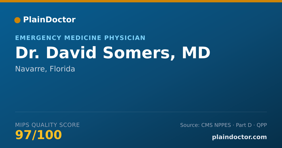 Shareable card for David Somers, MD - Emergency Medicine Physician, Navarre, FL