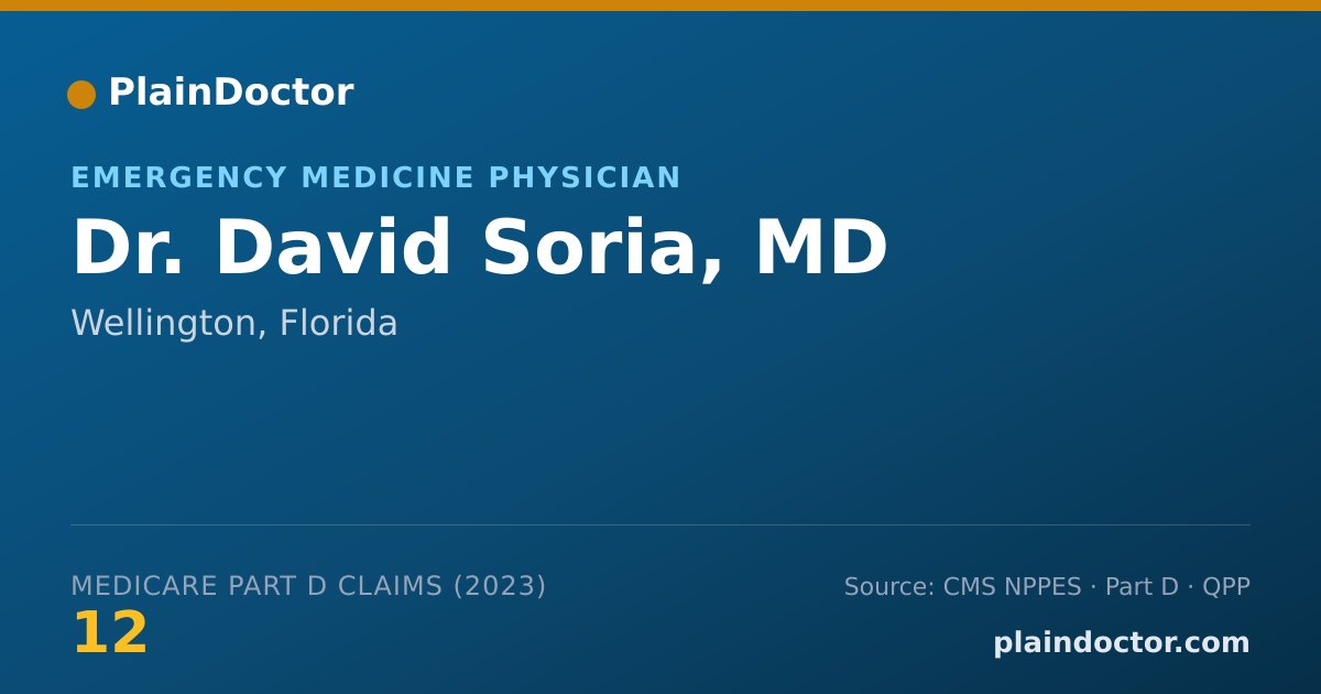 Shareable card for David Soria, MD - Emergency Medicine Physician, Wellington, FL