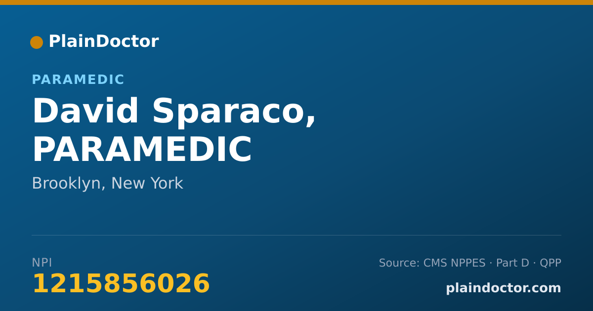 Shareable card for David Sparaco, PARAMEDIC - Paramedic, Brooklyn, NY