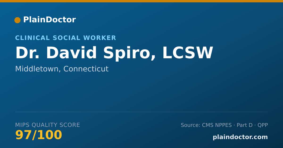Shareable card for David Spiro, LCSW - Clinical Social Worker, Middletown, CT