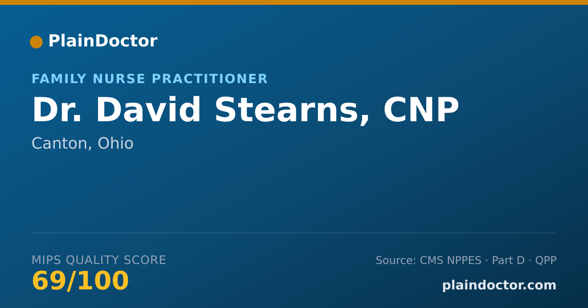 Shareable card for David Stearns, CNP - Family Nurse Practitioner, Canton, OH