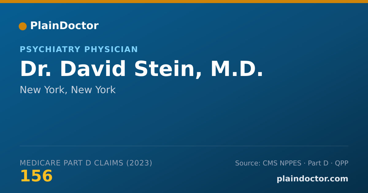 Shareable card for David Stein, M.D. - Psychiatry Physician, New York, NY