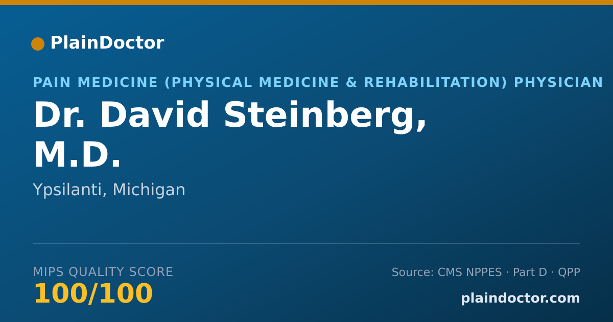 Shareable card for David Steinberg, M.D. - Pain Medicine (Physical Medicine & Rehabilitation) Physician, Ypsilanti, MI