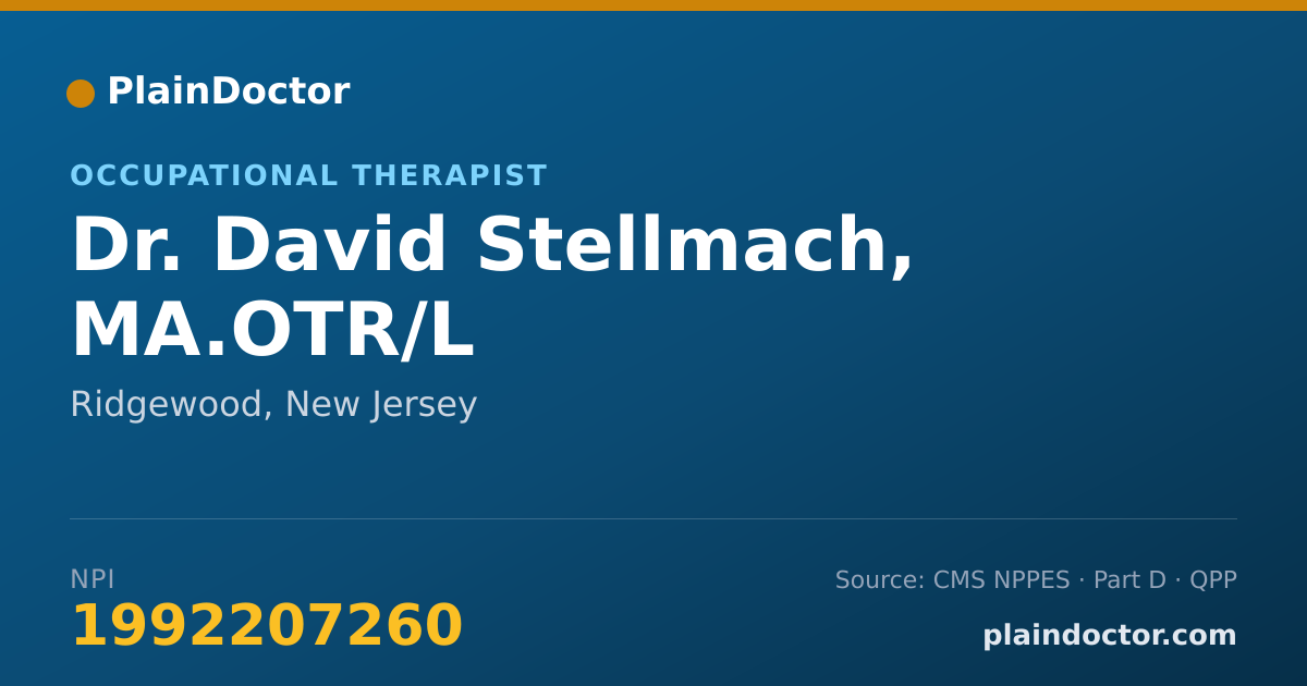 Shareable card for David Stellmach, MA.OTR/L - Occupational Therapist, Ridgewood, NJ