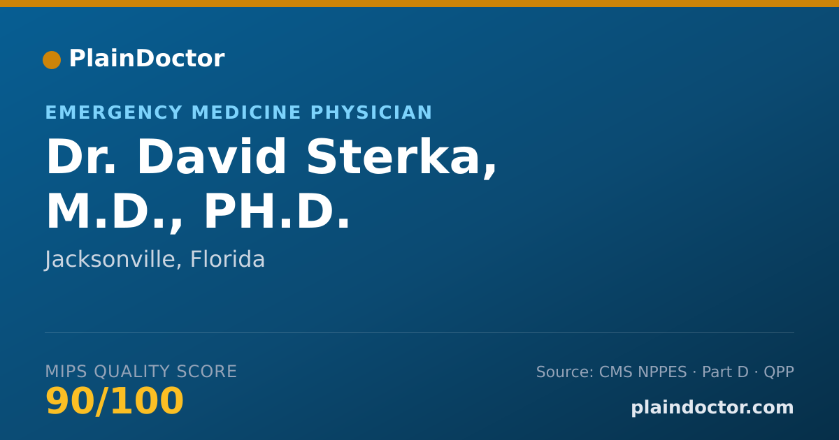 Shareable card for David Sterka, M.D., PH.D. - Emergency Medicine Physician, Jacksonville, FL