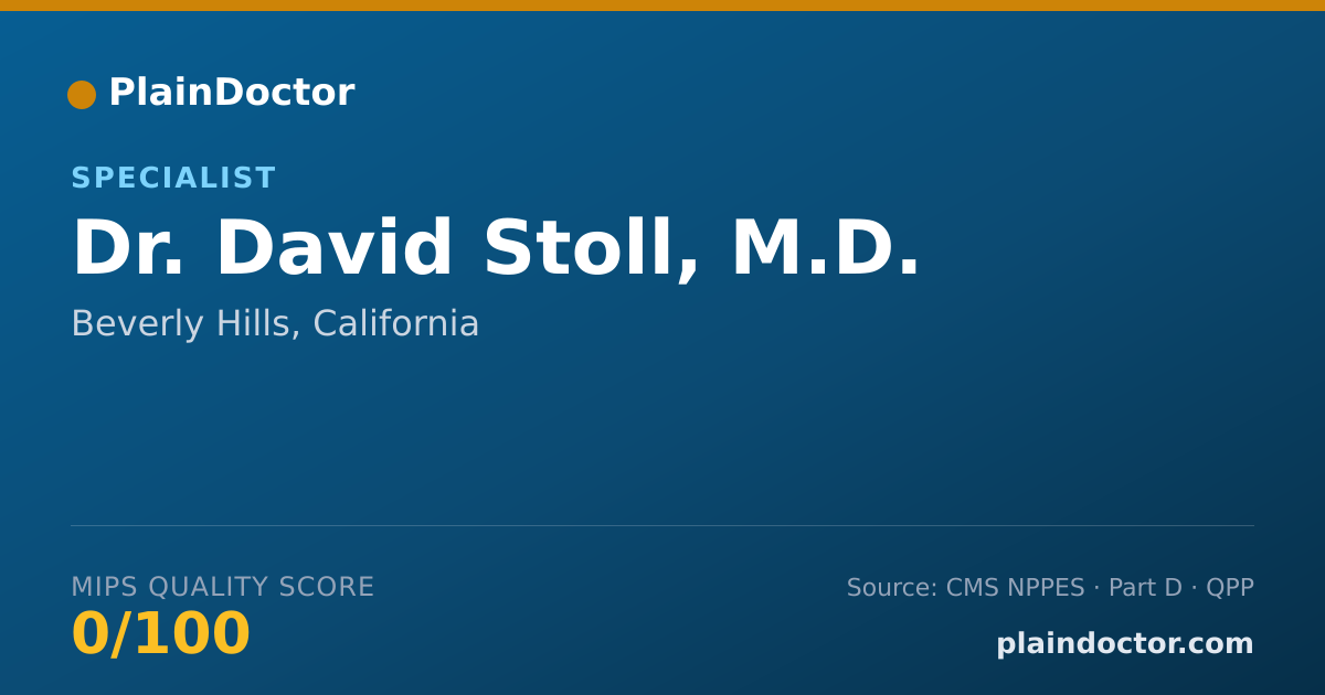 Shareable card for David Stoll, M.D. - Specialist, Beverly Hills, CA