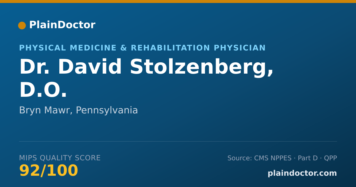 Shareable card for David Stolzenberg, D.O. - Physical Medicine & Rehabilitation Physician, Bryn Mawr, PA