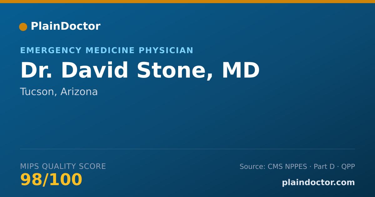 Shareable card for David Stone, MD - Emergency Medicine Physician, Tucson, AZ