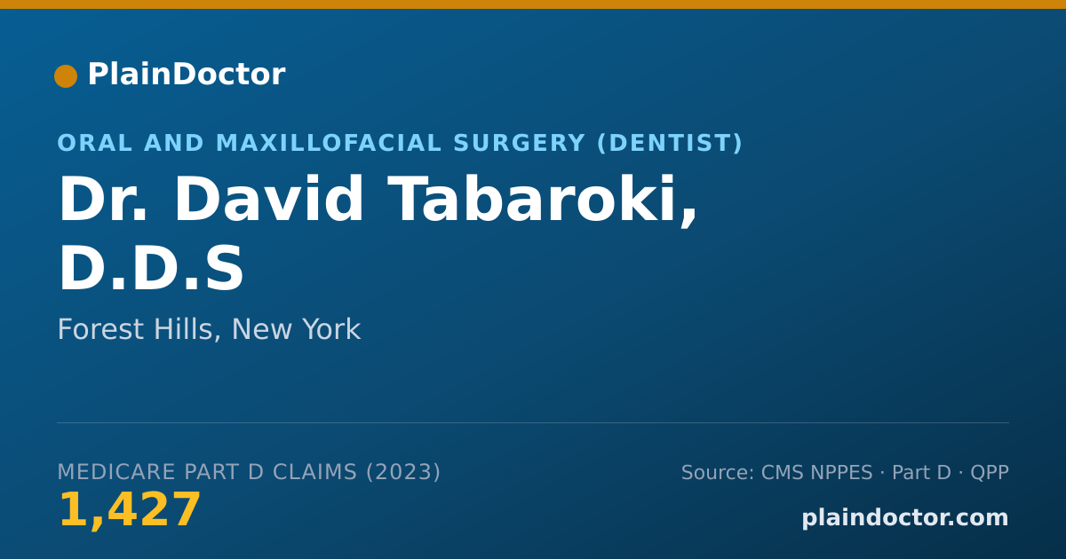 Shareable card for David Tabaroki, D.D.S - Oral and Maxillofacial Surgery (Dentist), Forest Hills, NY
