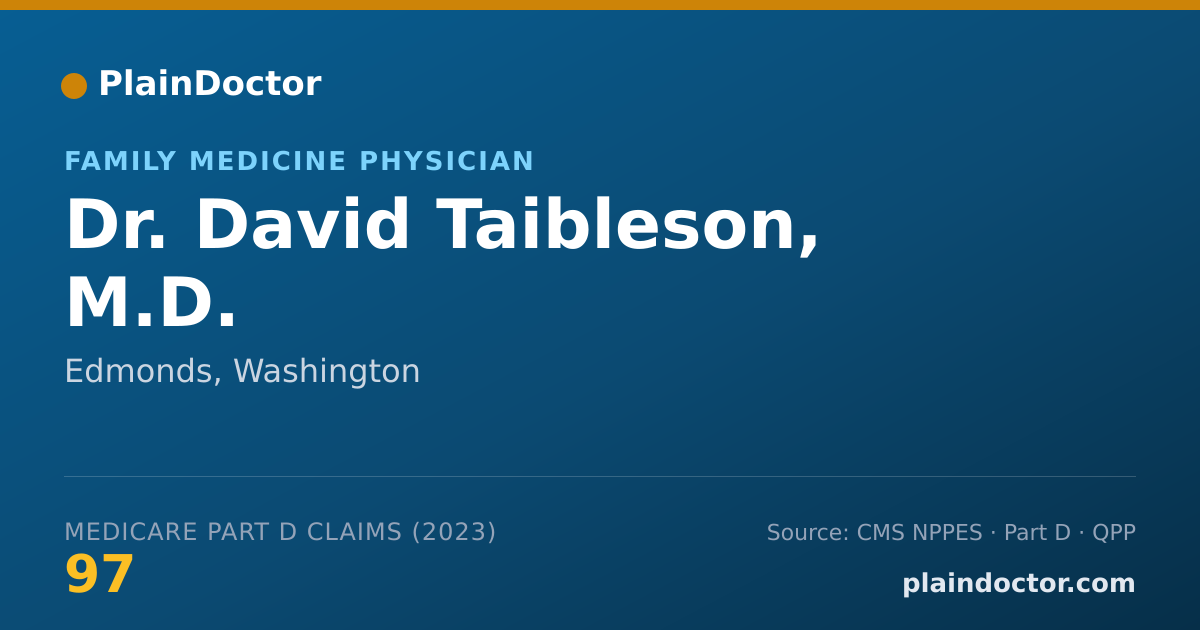 Shareable card for David Taibleson, M.D. - Family Medicine Physician, Edmonds, WA