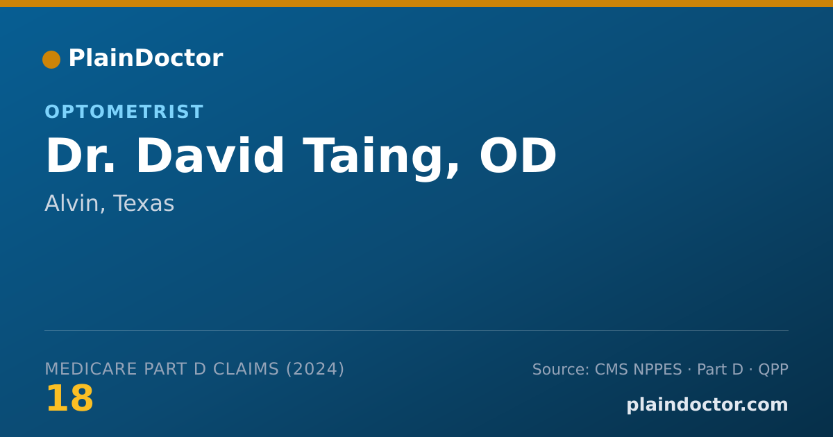Shareable card for David Taing, OD - Optometrist, Alvin, TX