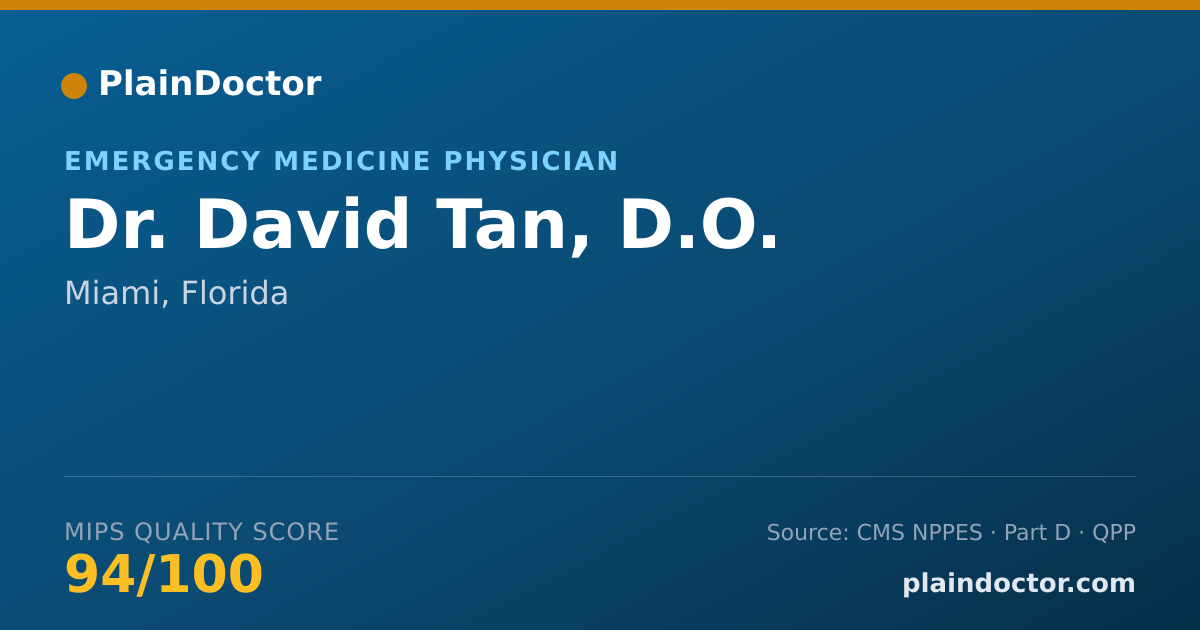 Shareable card for David Tan, D.O. - Emergency Medicine Physician, Miami, FL