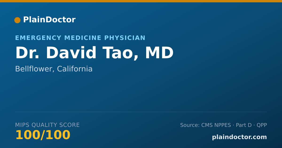 Shareable card for David Tao, MD - Emergency Medicine Physician, Bellflower, CA