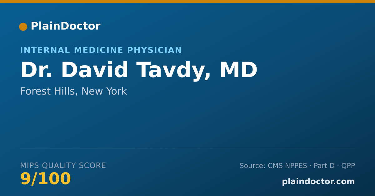 Shareable card for David Tavdy, MD - Internal Medicine Physician, Forest Hills, NY