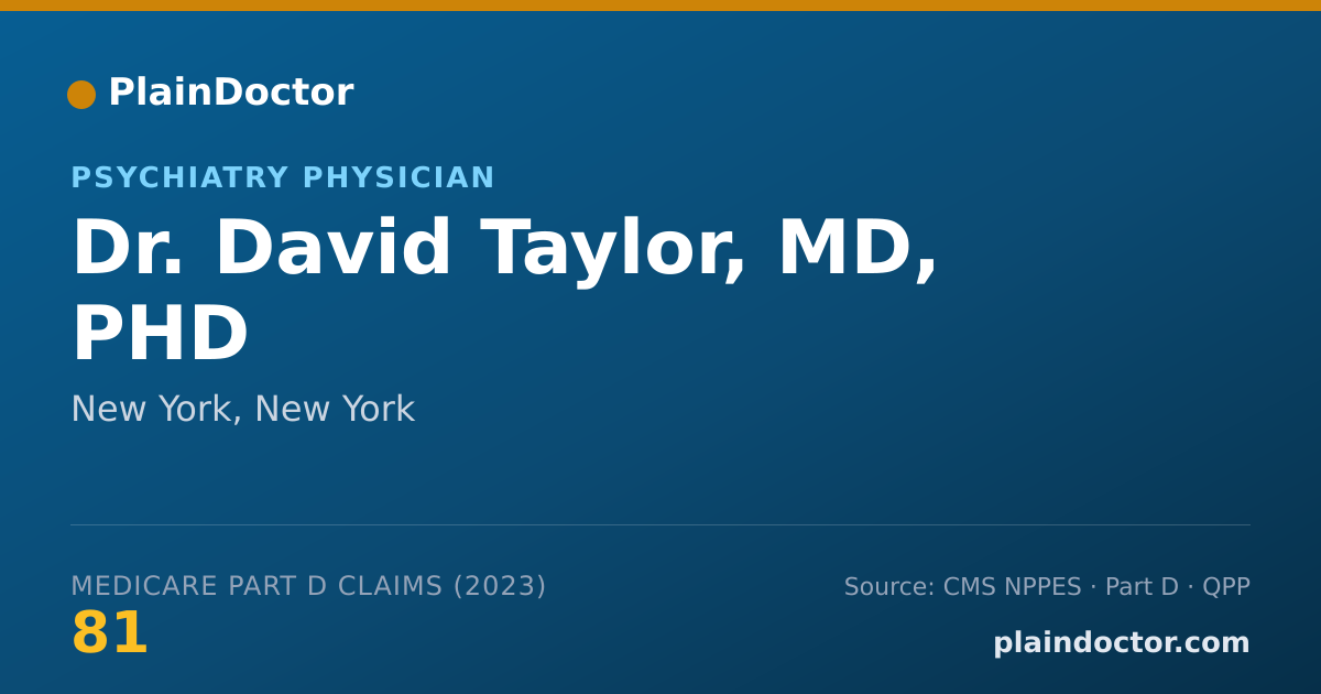 Shareable card for David Taylor, MD, PHD - Psychiatry Physician, New York, NY