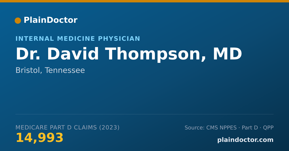 Shareable card for David Thompson, MD - Internal Medicine Physician, Bristol, TN