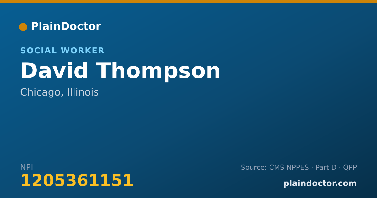 Shareable card for David Thompson - Social Worker, Chicago, IL