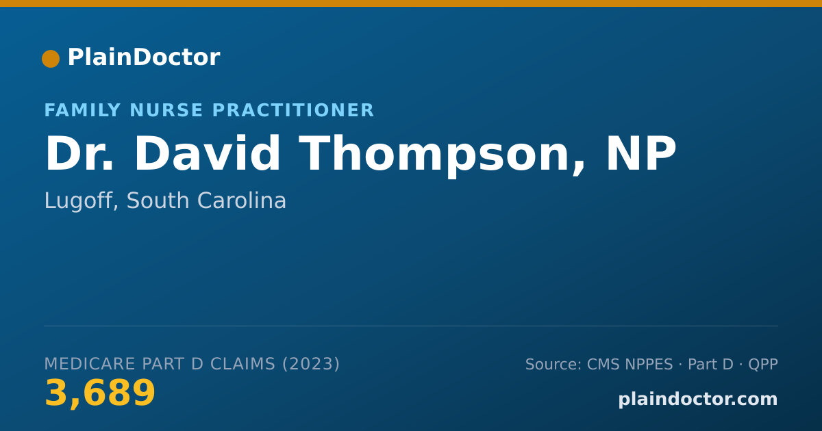 Shareable card for David Thompson, NP - Family Nurse Practitioner, Lugoff, SC