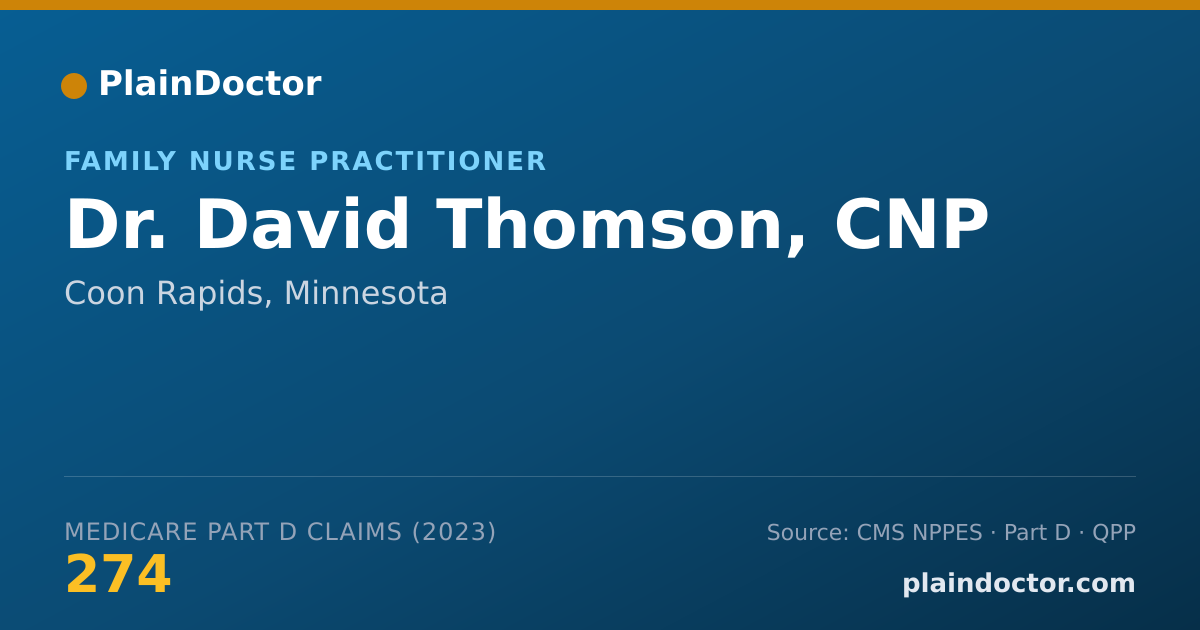 Shareable card for David Thomson, CNP - Family Nurse Practitioner, Coon Rapids, MN