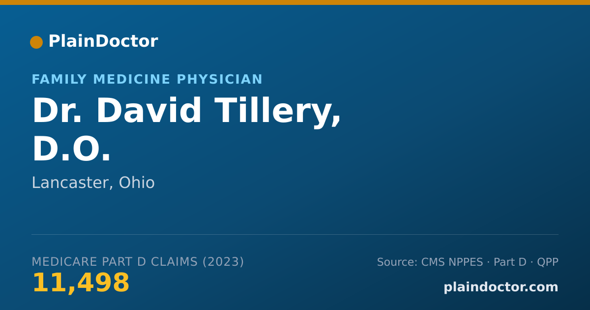 Shareable card for David Tillery, D.O. - Family Medicine Physician, Lancaster, OH
