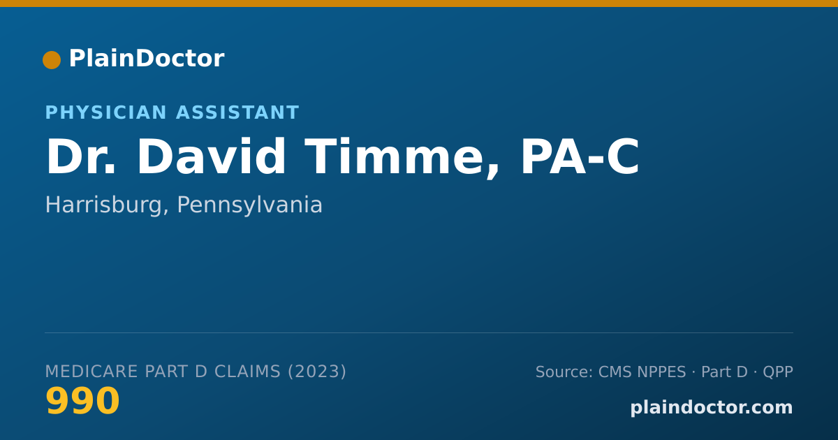 Shareable card for David Timme, PA-C - Physician Assistant, Harrisburg, PA