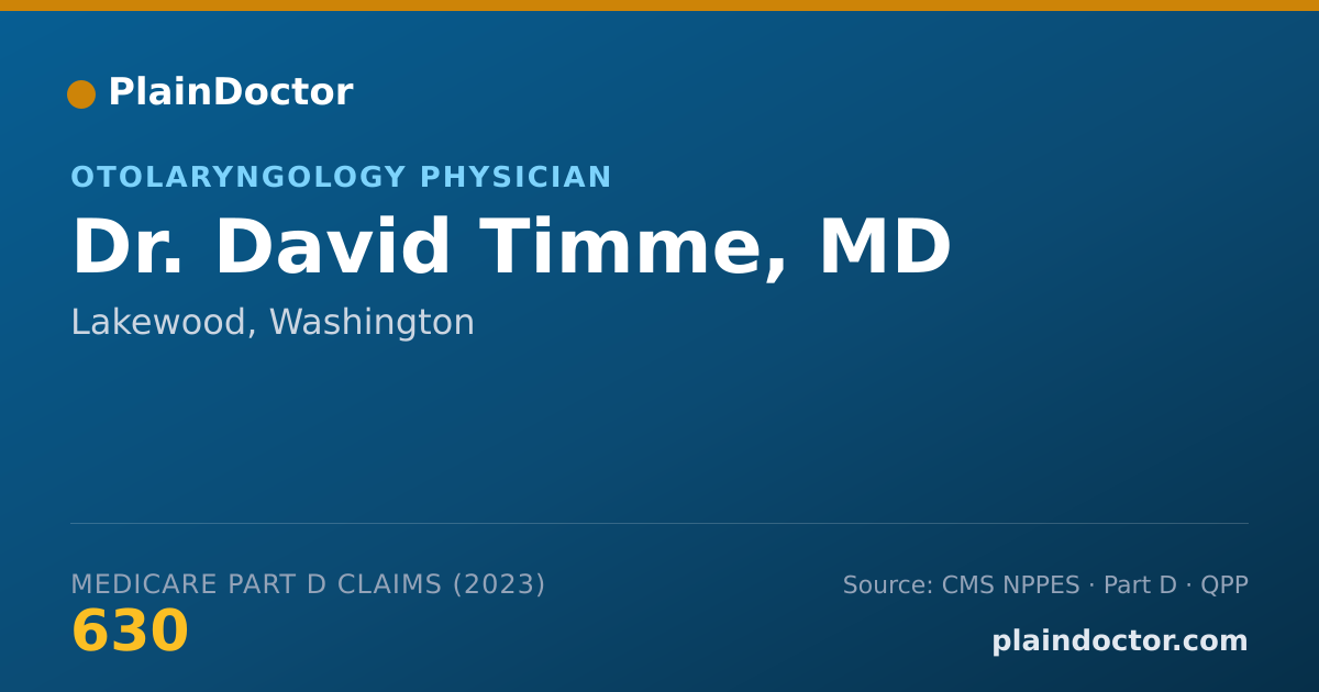 Shareable card for David Timme, MD - Otolaryngology Physician, Lakewood, WA