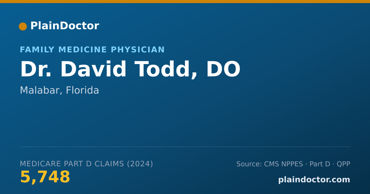 Shareable card for David Todd, DO - Family Medicine Physician, Malabar, FL