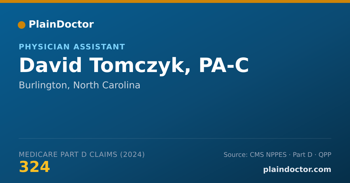 Shareable card for David Tomczyk, PA-C - Physician Assistant, Burlington, NC