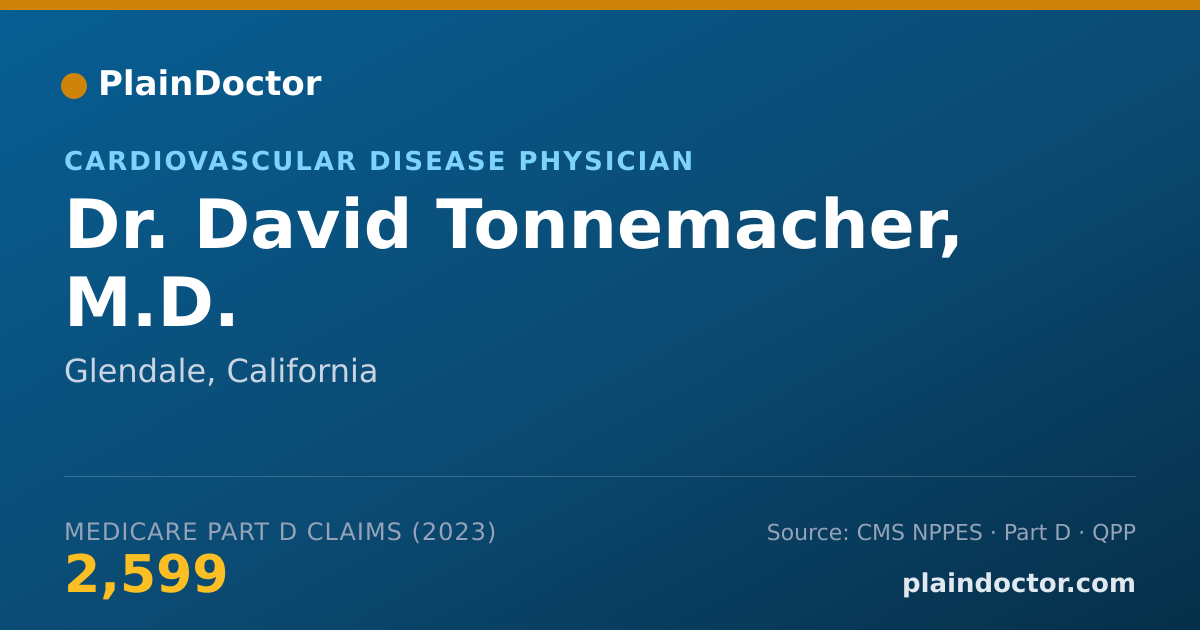 Shareable card for David Tonnemacher, M.D. - Cardiovascular Disease Physician, Glendale, CA