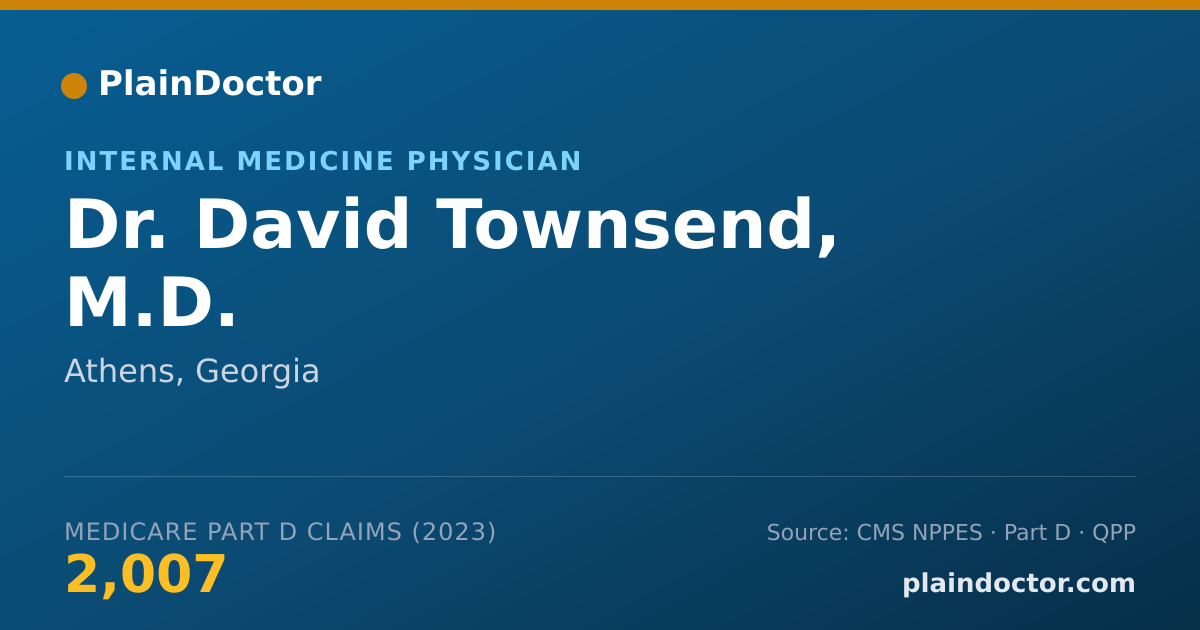 Shareable card for David Townsend, M.D. - Internal Medicine Physician, Athens, GA