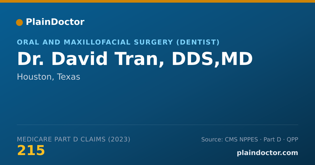 Shareable card for David Tran, DDS,MD - Oral and Maxillofacial Surgery (Dentist), Houston, TX