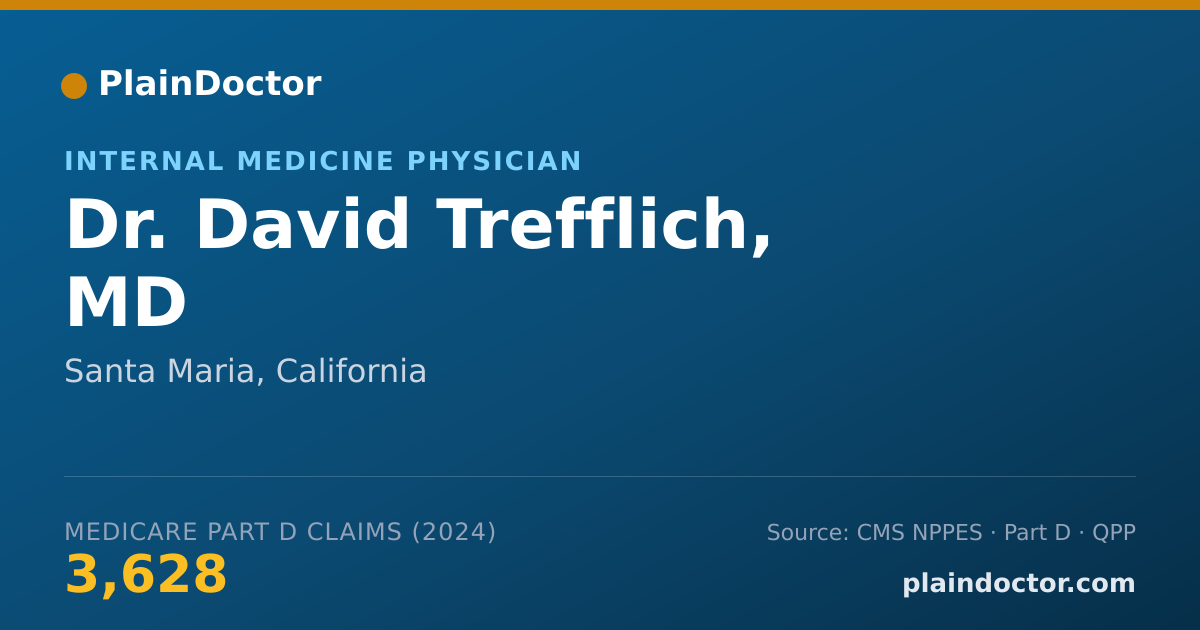 Shareable card for David Trefflich, MD - Internal Medicine Physician, Santa Maria, CA