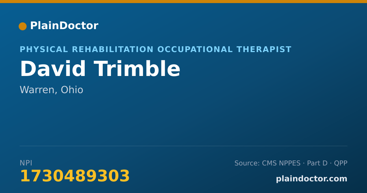 Shareable card for David Trimble - Physical Rehabilitation Occupational Therapist, Warren, OH