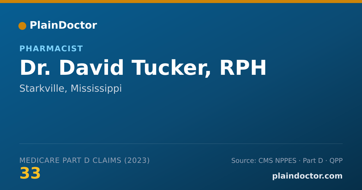 Shareable card for David Tucker, RPH - Pharmacist, Starkville, MS