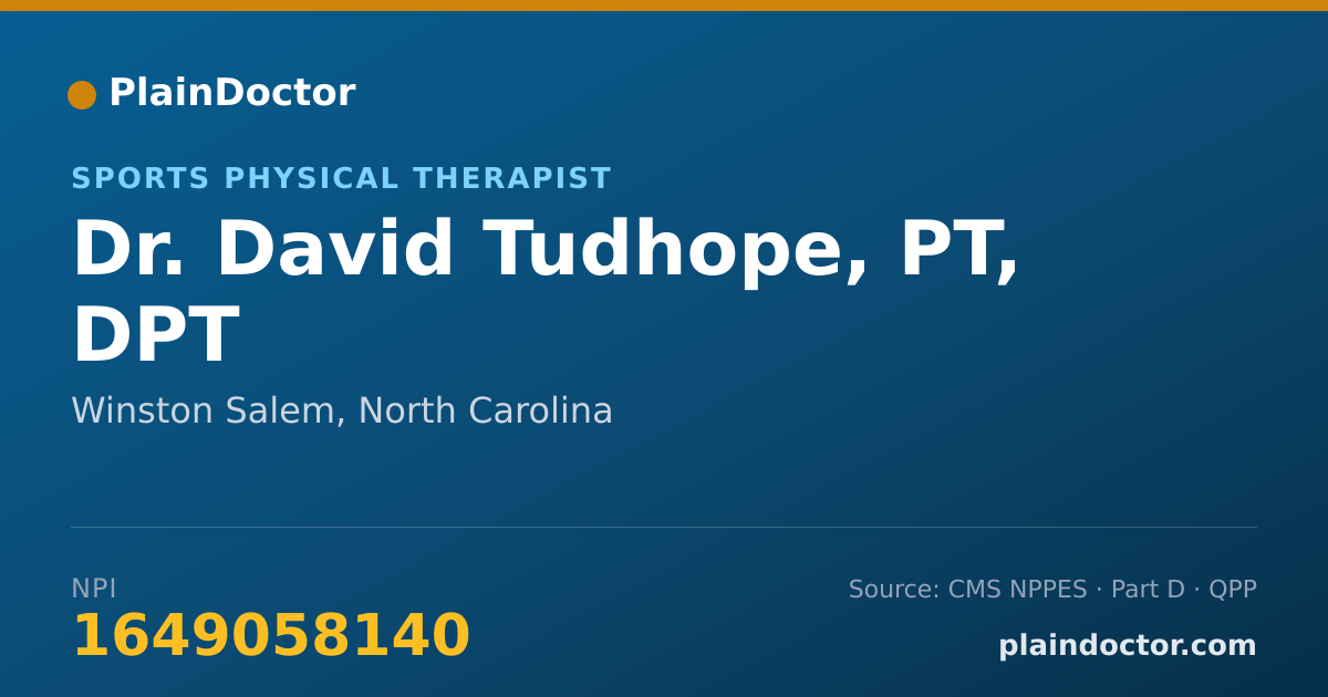 Shareable card for David Tudhope, PT, DPT - Sports Physical Therapist, Winston Salem, NC