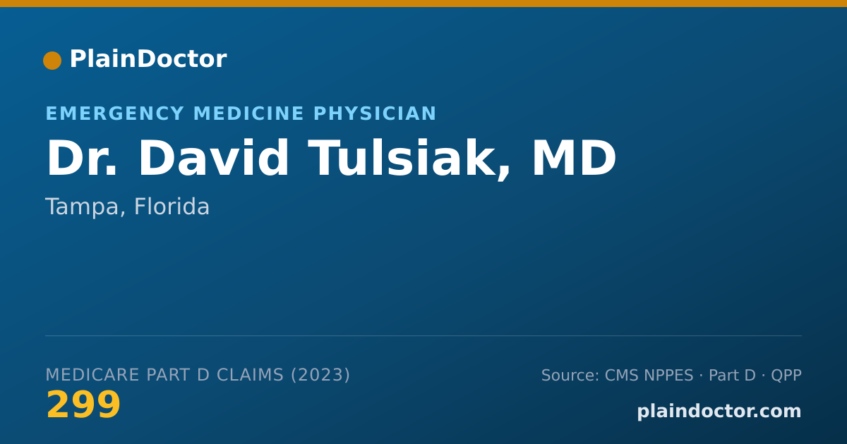 Shareable card for David Tulsiak, MD - Emergency Medicine Physician, Tampa, FL