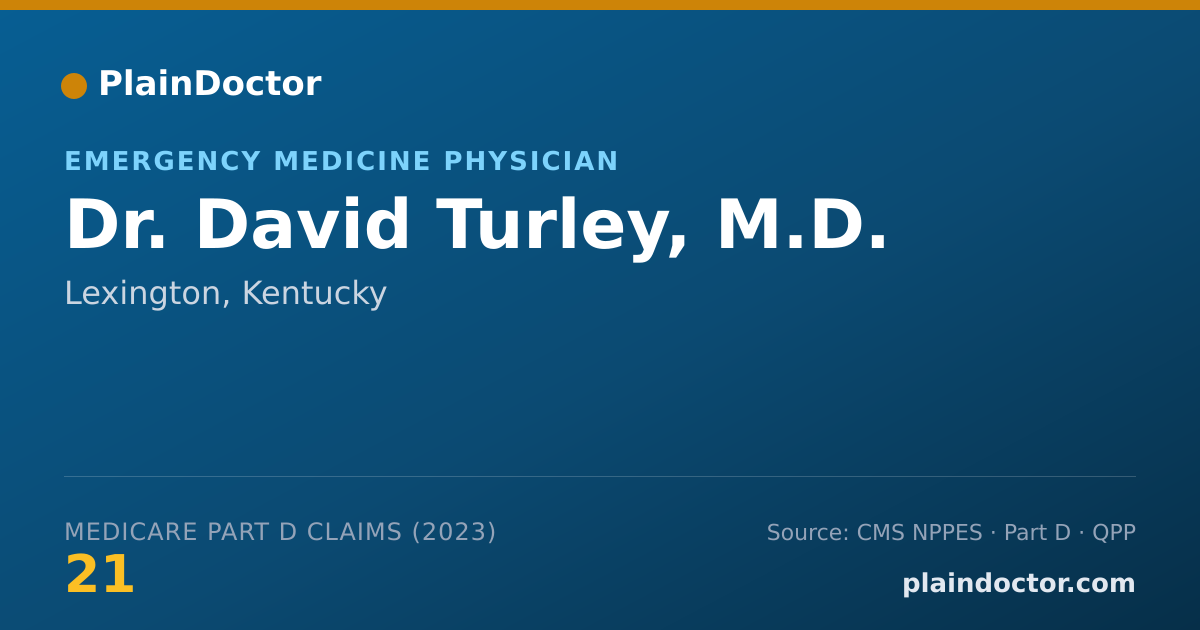Shareable card for David Turley, M.D. - Emergency Medicine Physician, Lexington, KY