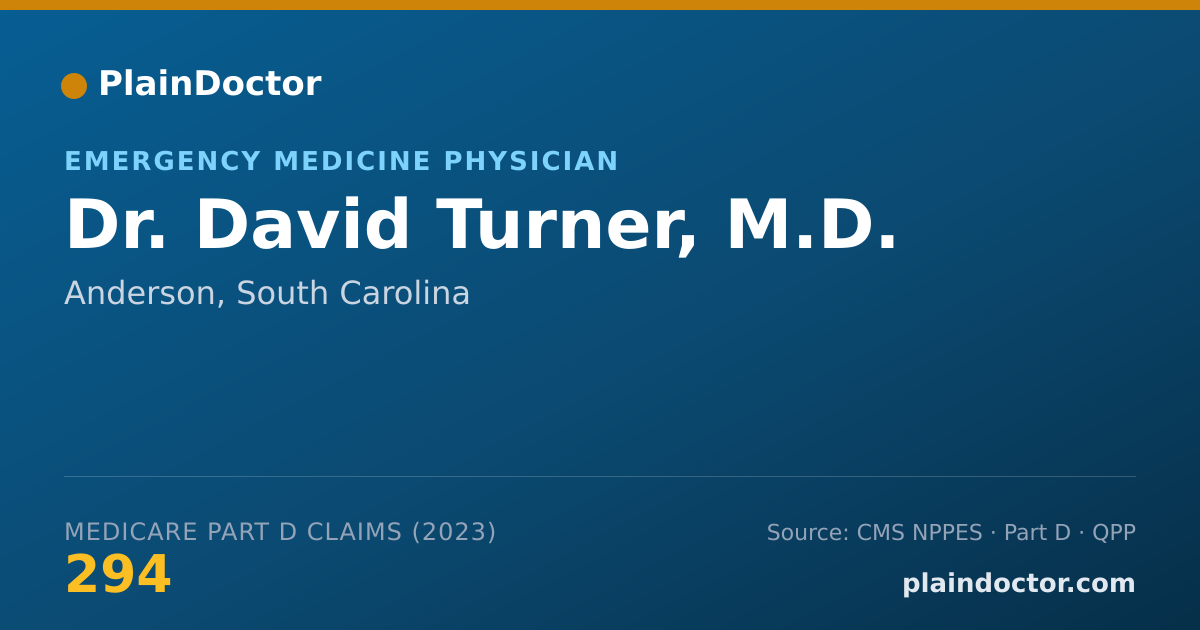 Shareable card for David Turner, M.D. - Emergency Medicine Physician, Anderson, SC