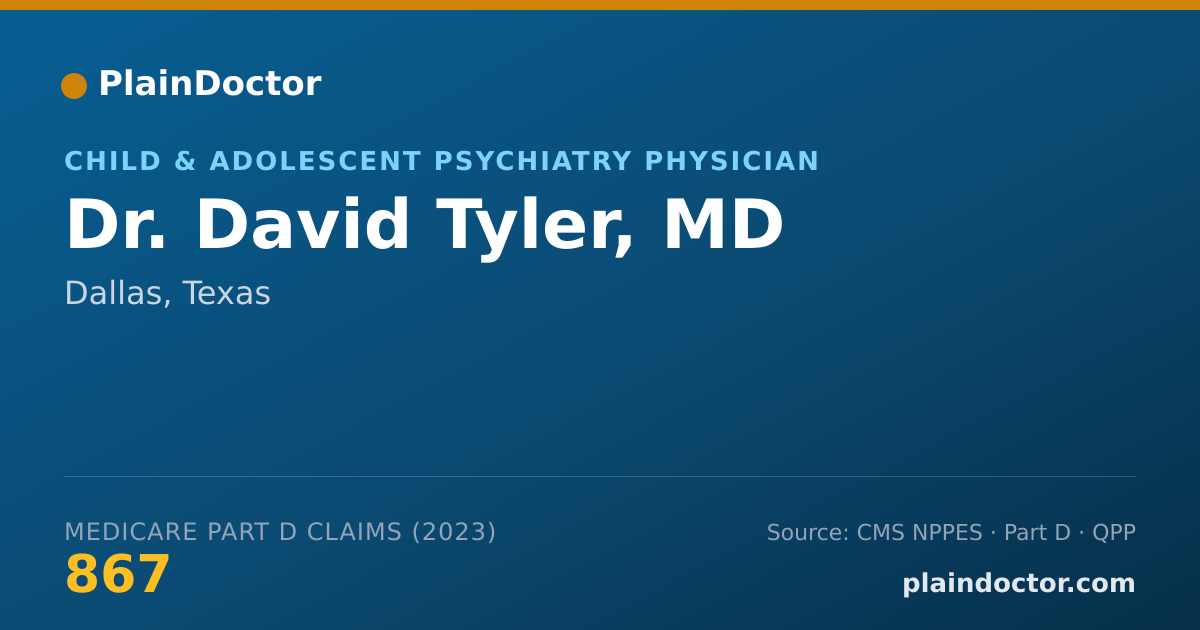 Shareable card for David Tyler, MD - Child & Adolescent Psychiatry Physician, Dallas, TX