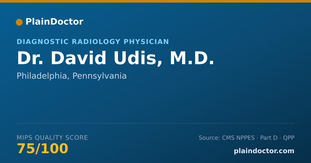 Shareable card for David Udis, M.D. - Diagnostic Radiology Physician, Philadelphia, PA
