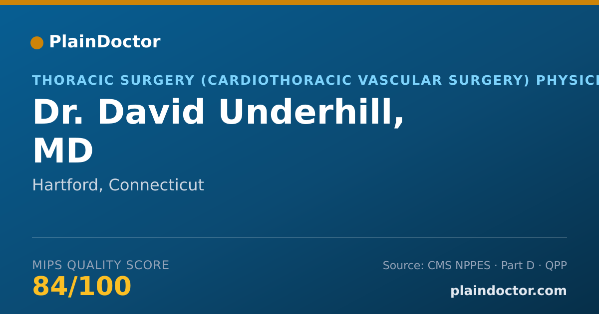 Shareable card for David Underhill, MD - Thoracic Surgery (Cardiothoracic Vascular Surgery) Physician, Hartford, CT