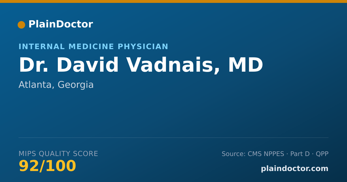 Shareable card for David Vadnais, MD - Internal Medicine Physician, Atlanta, GA