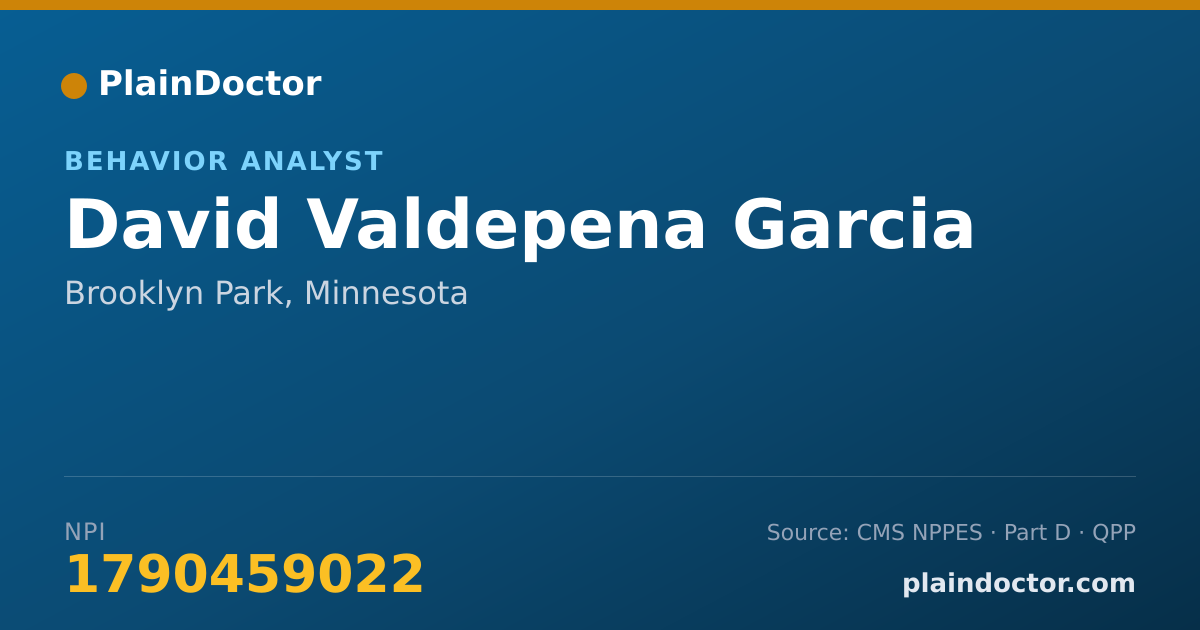 Shareable card for David Valdepena Garcia - Behavior Analyst, Brooklyn Park, MN