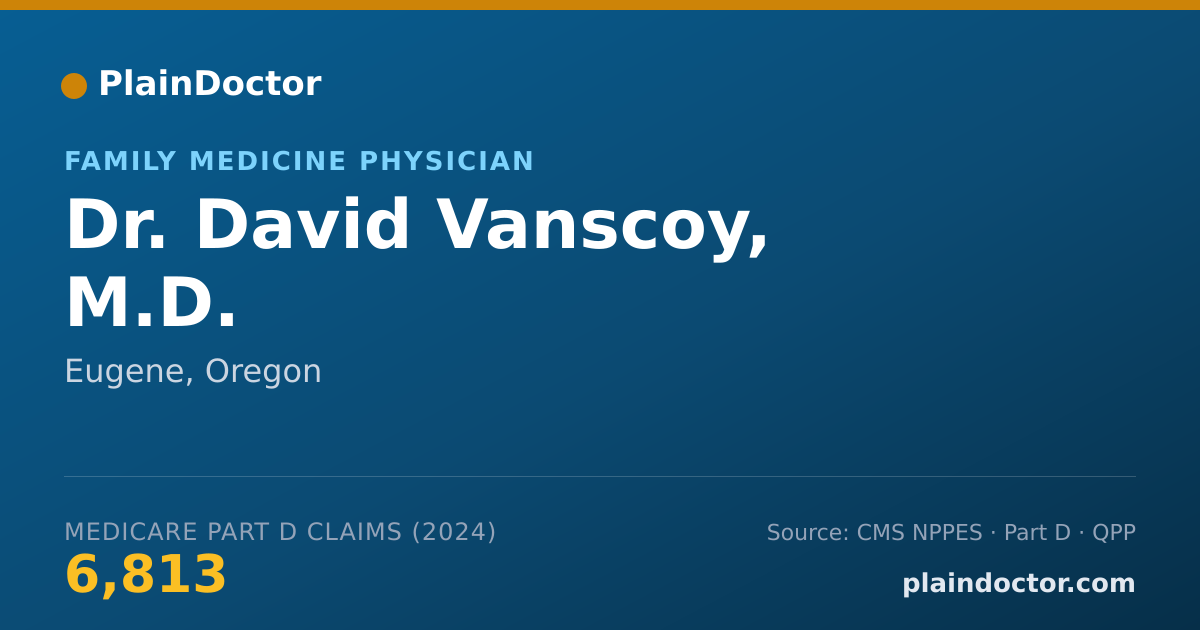 Shareable card for David Vanscoy, M.D. - Family Medicine Physician, Eugene, OR
