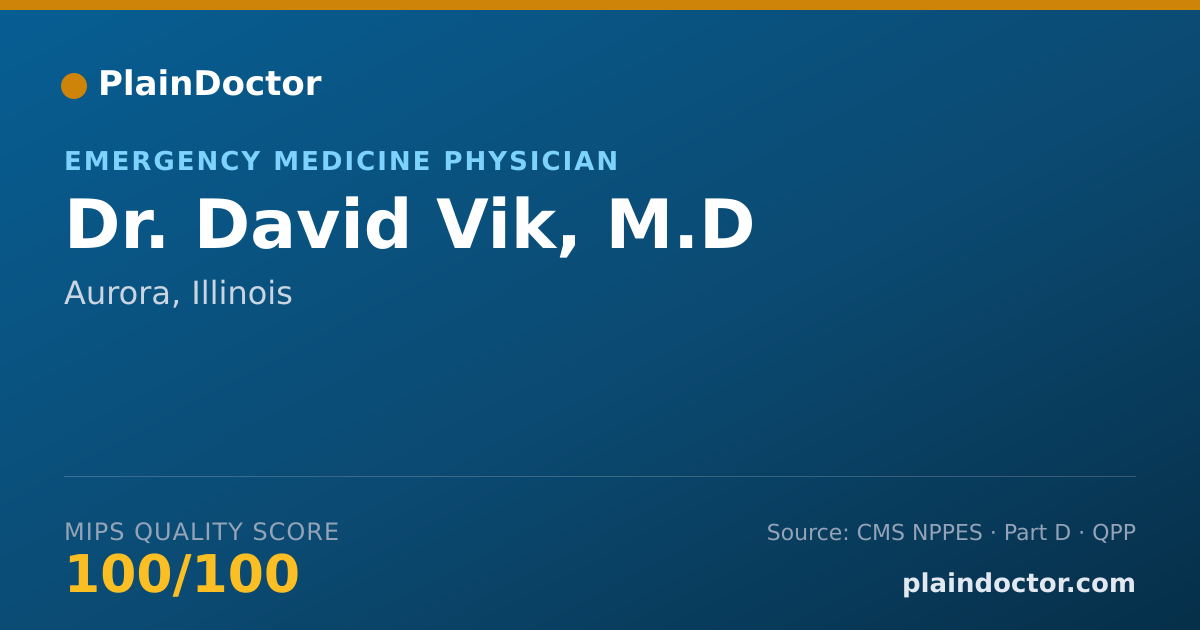 Shareable card for David Vik, M.D - Emergency Medicine Physician, Aurora, IL