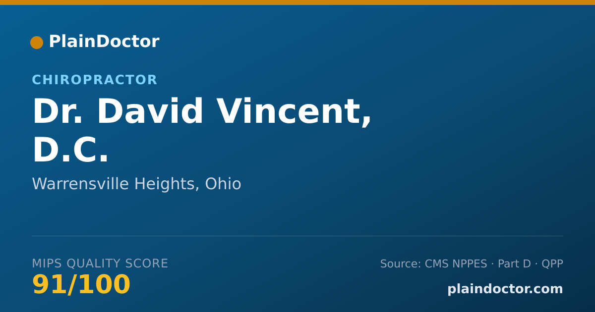 Shareable card for David Vincent, D.C. - Chiropractor, Warrensville Heights, OH