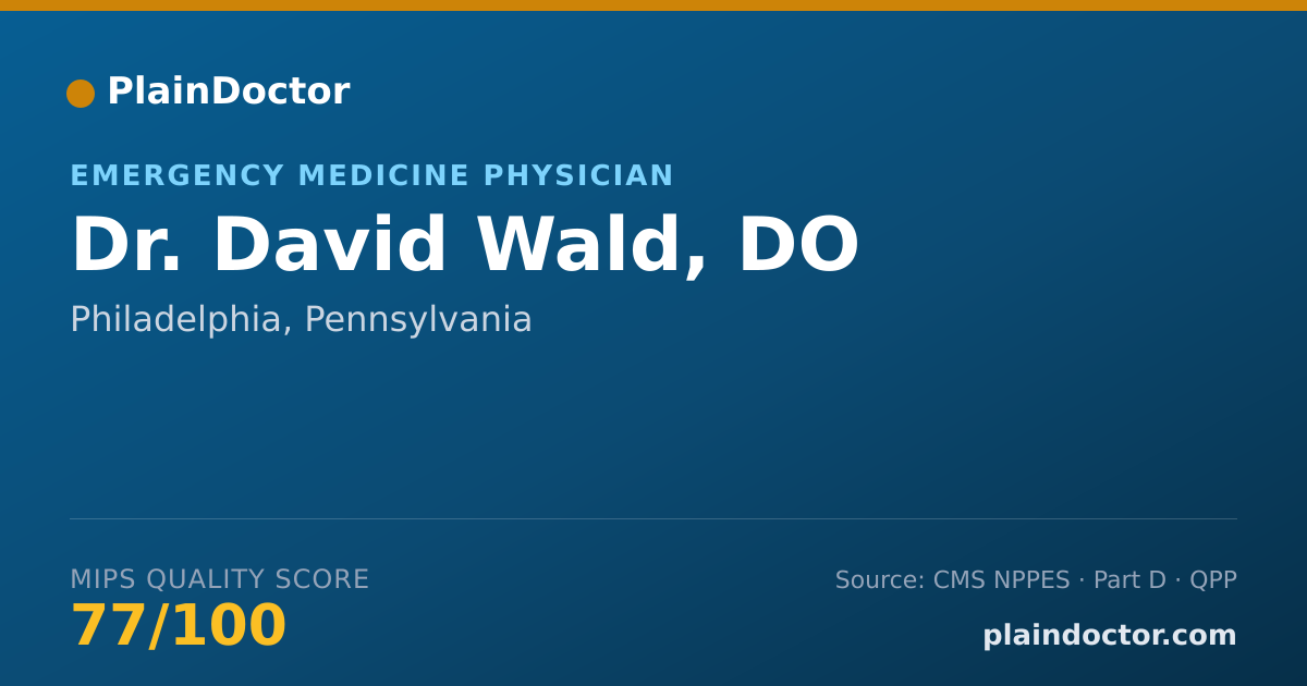 Shareable card for David Wald, DO - Emergency Medicine Physician, Philadelphia, PA